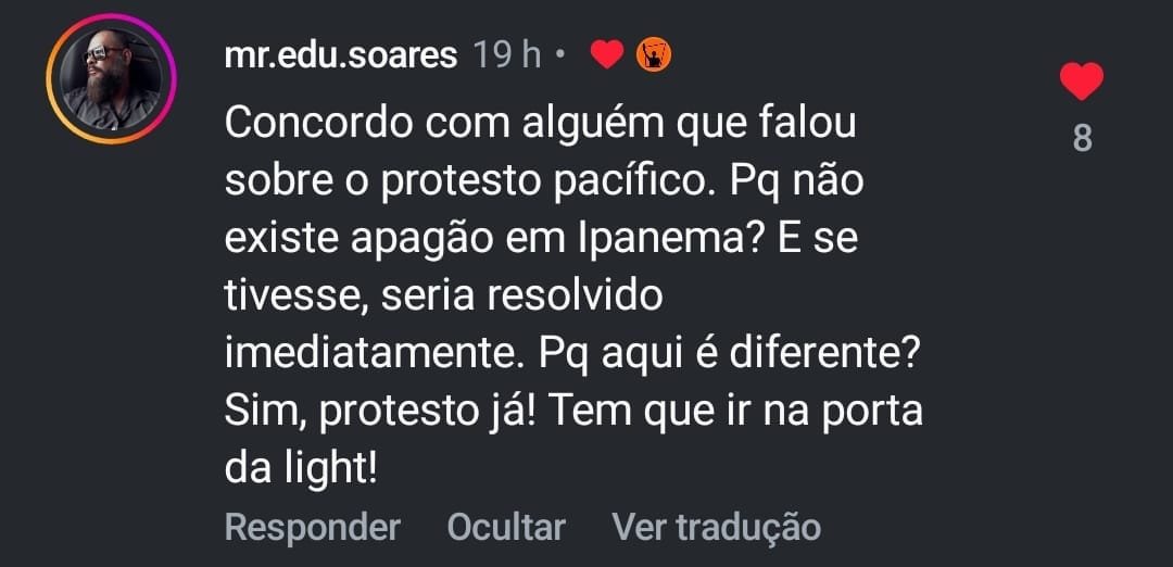 Comentário de seguidor FalaManguinhos!